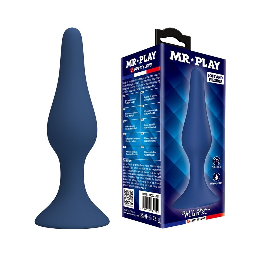 MR PLAY - PLUG ANAL CONIQUE EN SILICONE BLEU XL